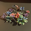 Assorted Indoor Plant Combination With Colorful Green Purple Blue Orange Leaves And Various Shapes