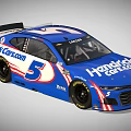 Blue Chevrolet Race Car Featuring HaasTooling Logo And Number 5 Design