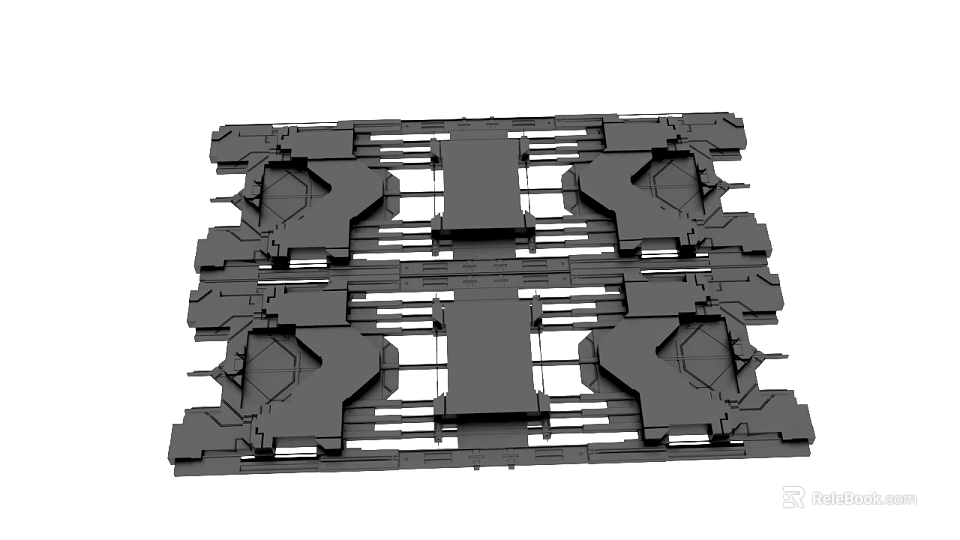 Mechanical Modular Components with Interlocking Parts in Layered Geometric Arrangement 3d model 