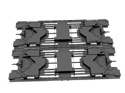 Mechanical Modular Components with Interlocking Parts in Layered Geometric Arrangement 3d model