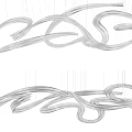 Unique Modern Abstract Chandelier With Flowing Twisted Lines For Interior Design 3d model