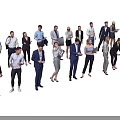 Diverse Group of Business Professionals in Formal Attire Standing Together Holding Documents