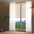 Elegant Modern Curtains And Blinds For Window With City View And Green Landscape