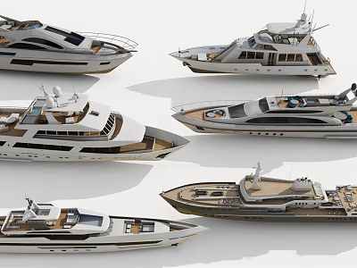 Luxury Yachts With Diverse Designs And Styles 3d model