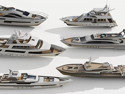 Luxury Yachts With Diverse Designs And Styles 3d model Luxury Yachts With Diverse Designs And Styles 3d model