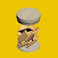 Crispy Cookies in Clear Glass Jar With Wooden Lid on Dark Surface