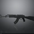 Modern Tactical Assault Rifle With Metal Body And Black Magazine Stock