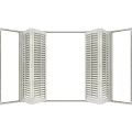 White Folding Shutters Room Divider With Classic Louver Design Panels 3d model