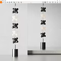 Modern Floor Lamp Design With Black And White Cross Shaped Decorative Elements 3d model