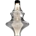 Modern Transparent Glass Pendant Lights with Layered Geometric Design and Textured Surface for Interior Decor