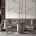 New Chinese Style Casual Table and Chair Combination Casual Table and Chair 3d model