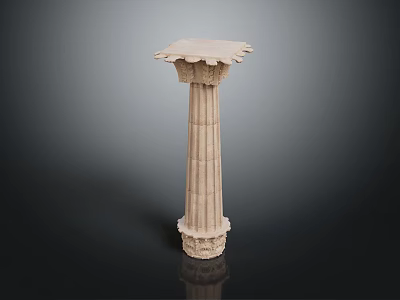 Classical Architectural Column With Fluted Shaft Ornate Capital And Decorative Base 3d model