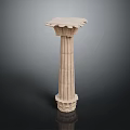 Classical Architectural Column With Fluted Shaft Ornate Capital And Decorative Base
