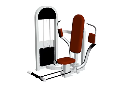 Professional Strength Training Sports Equipment With Red Seat White Frame And Resistance System For Gym Workout 3d model