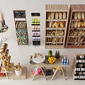 Multi Tiered Wooden Display Shelves for Bread Fruits Snacks and Bottled Drinks