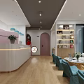 Elegant Shopping Mall Bridal Boutique Store With Hanging Wedding Dresses And Mirrored Counter Stools