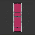 Mobile Medical Stretcher With Pink Mattress Metal Frame Green Straps And Lockable Wheels