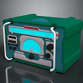 Green Electronic Equipment Case With Digital Display Control Buttons And Metal Handles