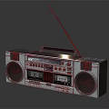 Vintage Radio Cassette Player With Dual Speakers Tape Deck And FM Antenna