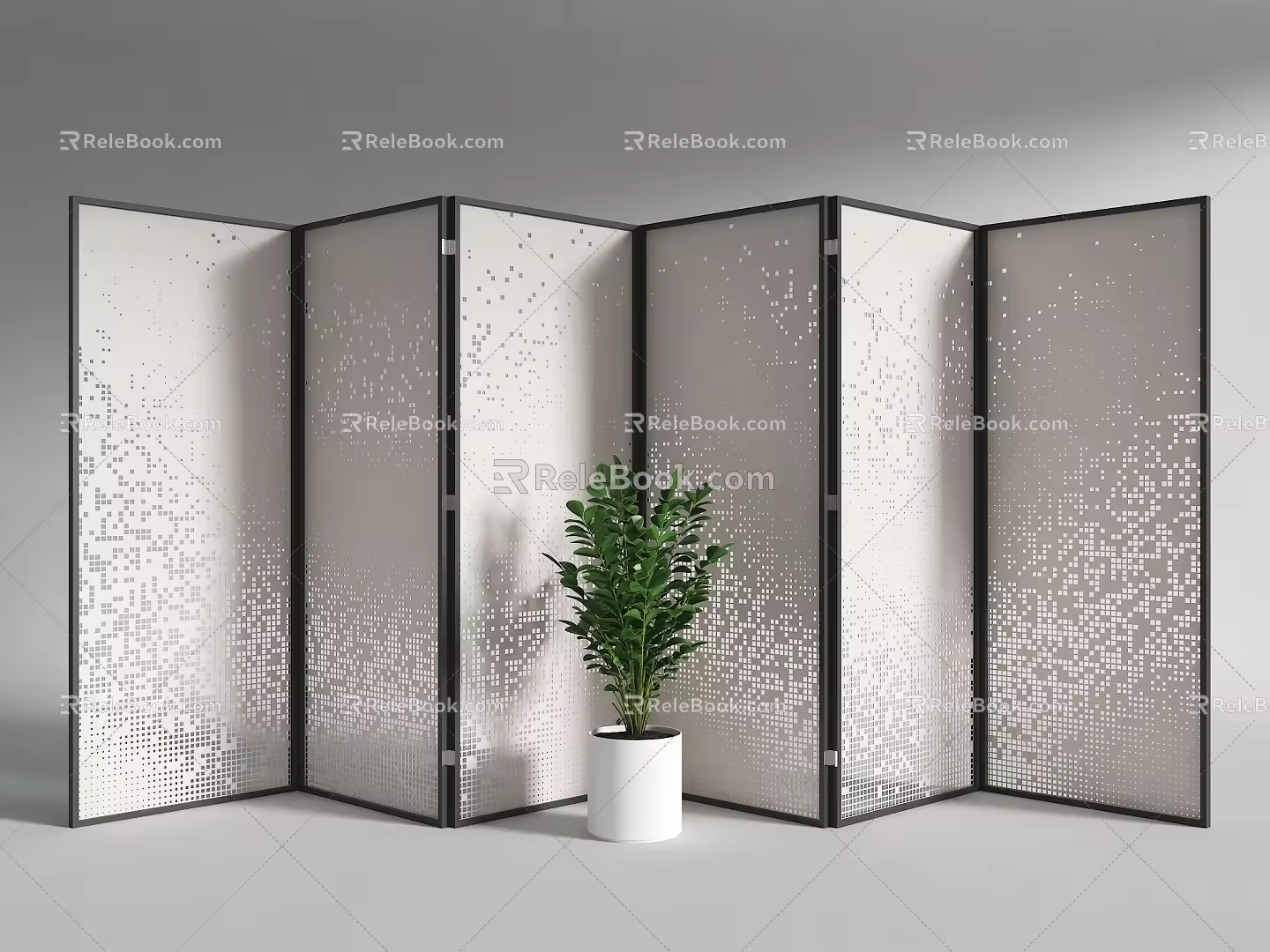 Modern gradient perforated partition modern hollow background perforated aluminum sheet aluminum veneer floor hollow partition 3d model