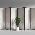 Modern gradient perforated partition modern hollow background perforated aluminum sheet aluminum veneer floor hollow partition 3d model