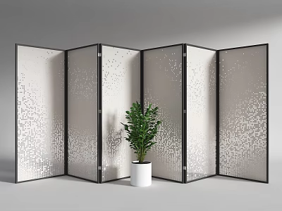 Modern gradient perforated partition modern hollow background perforated aluminum sheet aluminum veneer floor hollow partition 3d model