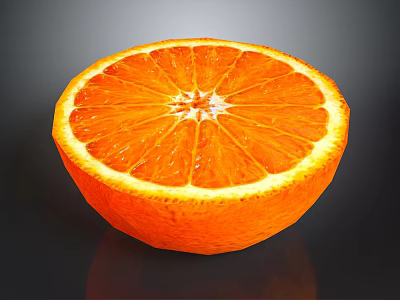 Fresh Sliced Orange With Vibrant Color And Juicy Segments On Dark Background 3d model