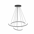 Stylish Modern Chandelier With Suspended Lines And Circular Rings For Interior Design