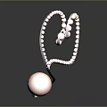 Commercial Display Equipment With Heart Shaped Pink Beads And Reflective Sphere Decoration
