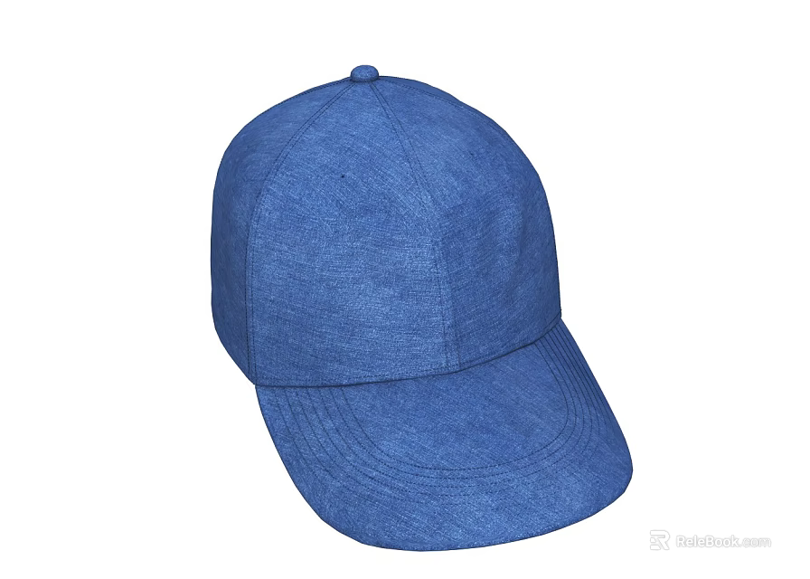 Blue Denim Baseball Cap for Casual Daily Wear and Outdoor Activities 3d model 