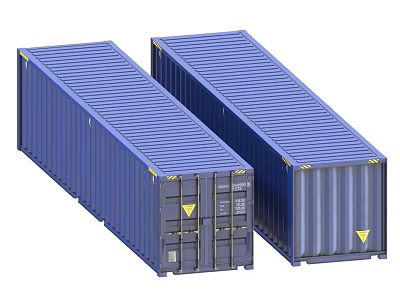 Industrial Equipment Two Blue Shipping Containers For Storage And Transportation 3d model