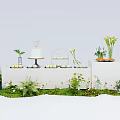 Elegant Tea Break Area With Natural Greenery Fresh Flowers And Pastry Display Setup