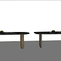 Elegant Modern Dining Table With Marble Tabletop And Brass Legs Design 3d model