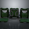Green Upholstered Seats With Sturdy Metal Frame For Modern Furniture Design