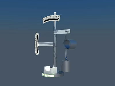 Industrial Measuring Equipment With Vertical Support Stand Graduated Dials And Cylindrical Container Base 3d model