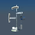 Industrial Measuring Equipment With Vertical Support Stand Graduated Dials And Cylindrical Container Base