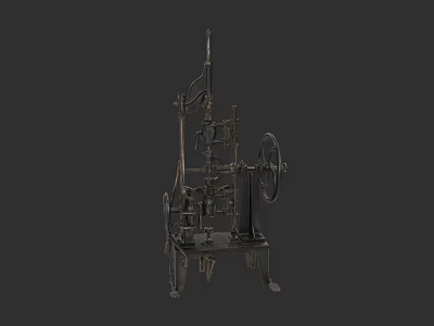 Vintage Industrial Machinery With Metal Frame Gear System And Mechanical Structure 3d model