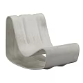 Modern Leisure Chair With Smooth Curved Design And White Surface For Home Interior