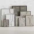 Abstract Geometric Wall Decor With Square Panels And Light Gray Tones 3d model