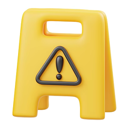 Yellow Public Facility Warning Sign With Black Triangle Exclamation Mark 3d model