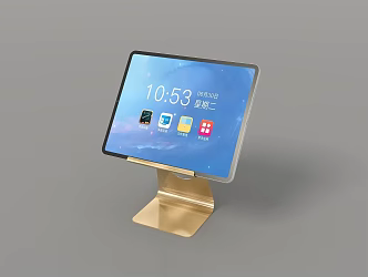 Ipad Stand Metallic Gold 3d model