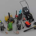 Essential Hardware Tools Including Lawn Mower Blower Generator and Garden Equipment 3d model