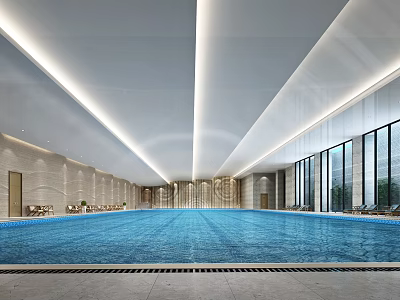 modern swimming pool 3d model