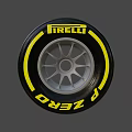 Pirelli P Zero Black Tire With Yellow Logo And Silver Alloy Rim