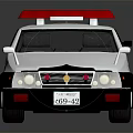 White Police Sedan With Red Siren Light And Alloy Wheels Design