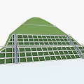 Green Stepped Landscape Structure With Lawn Grid And White Borders 3d model