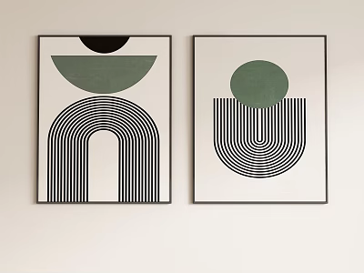 Modern Abstract Decorative Painting Hanging Painting 3d model