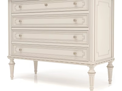 Elegant Console Cabinet With Multiple Drawers Ornate Carved Legs And Vintage Design 3d model