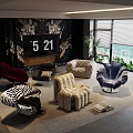 Various Stylish Upholstered Comfortable Single Sofas For Modern Luxury Living Room Home Interior Design