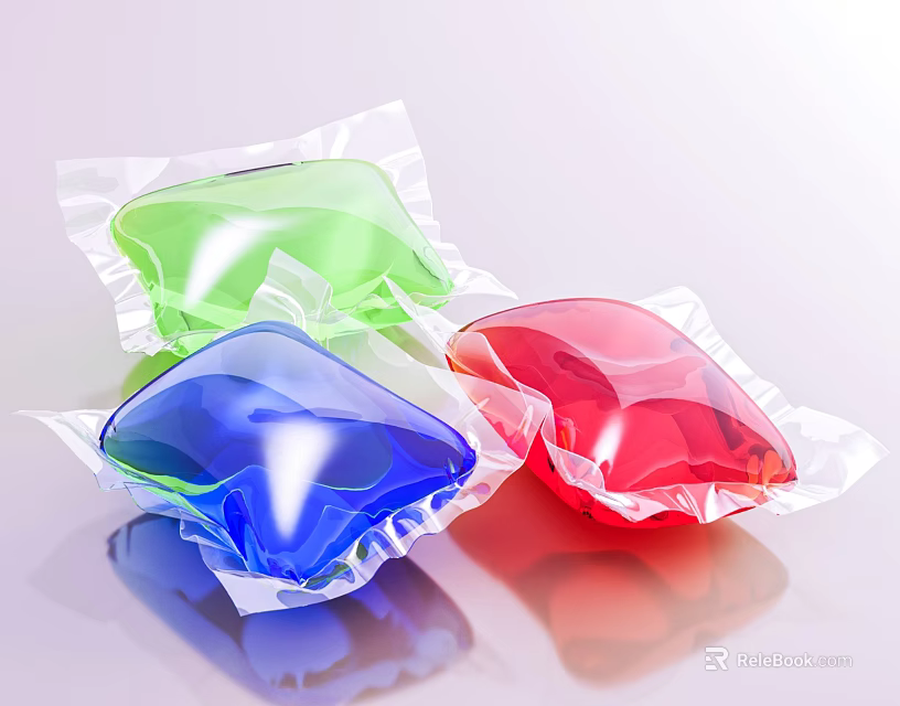 High Quality Assorted Color Laundry Detergent Pods For Effective Clothes Washing 3d model 